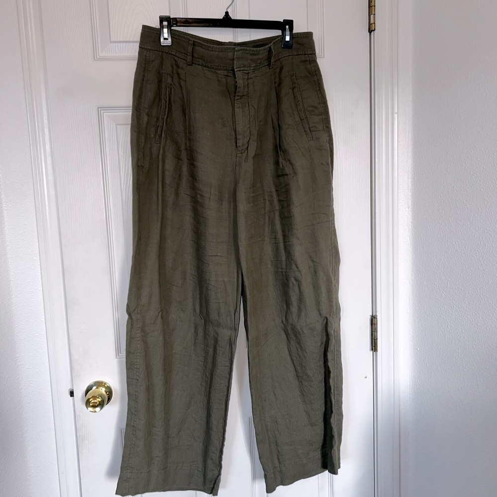 EVERLANE The Linen Way-High Drape Pants in Kalamata